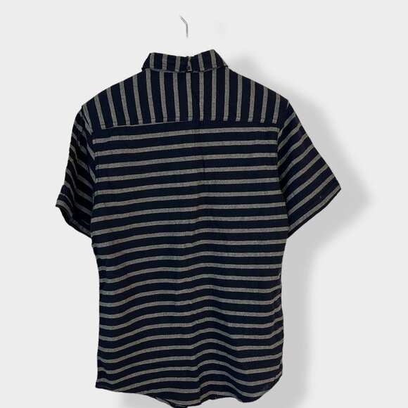 Hudson Barrow Button Down Striped Short Sleeve Shirt M - Picture 2 of 4